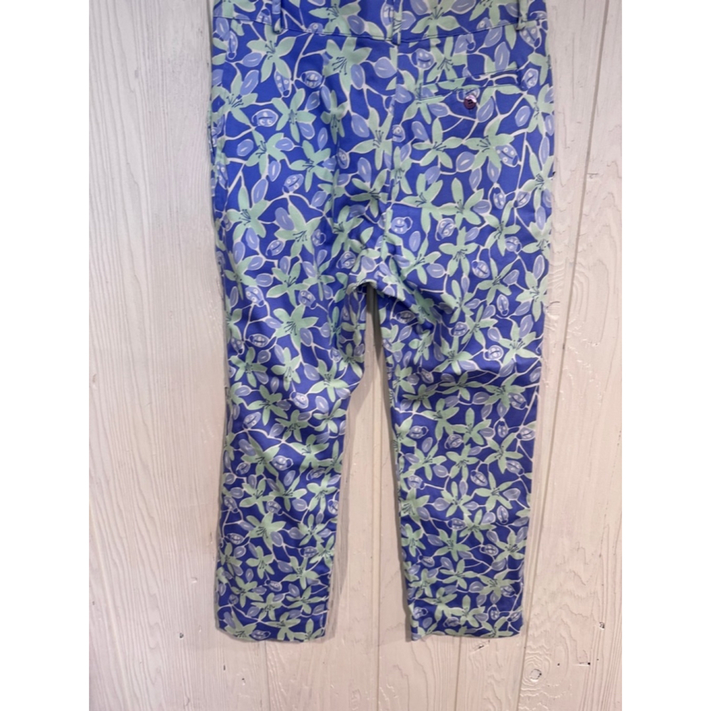 Lilly Pulitzer Floral Blue Green Ankle Pants Size 4 - Picture 4 of 10